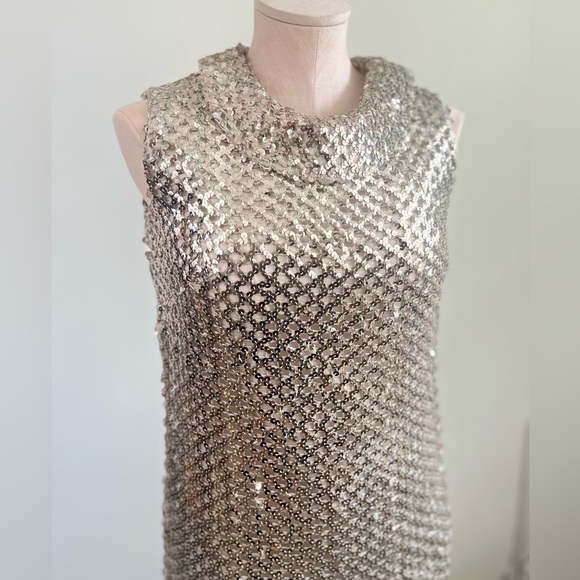 Vintage 1960s Sequined Mini Dress Size 7 - Glamour & Sparkle - Picture 3 of 17